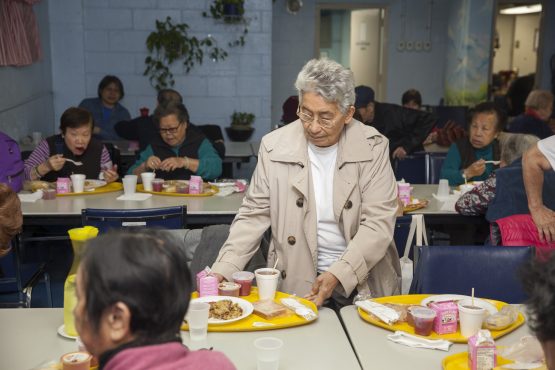 Seniors dining at the Senior Center