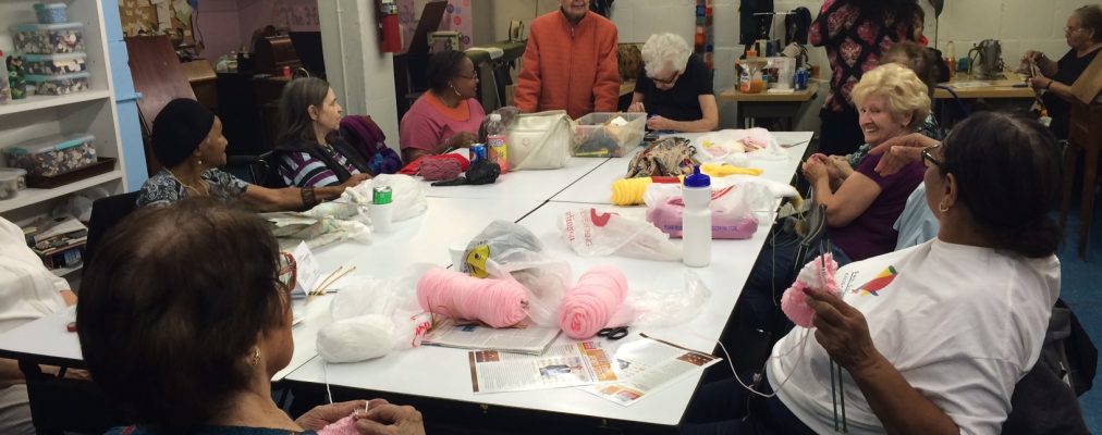 Neighborhood participants of sewing class at Home Planning Workshop