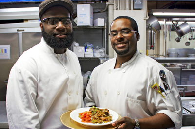 Senior Center cooks with food