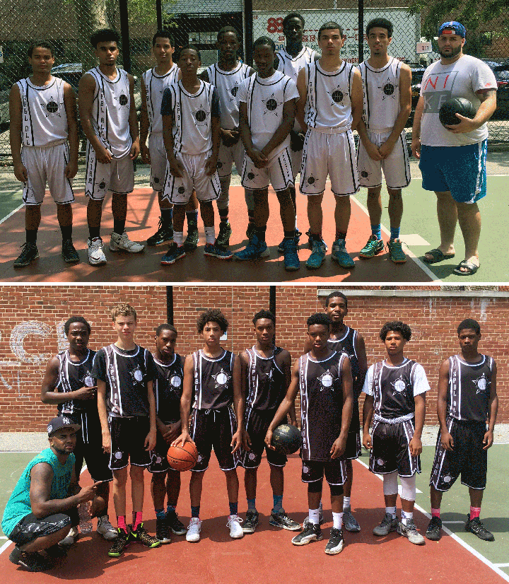 Two youth basketball teams