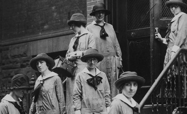 Vintage historic photo from early 1900s nurses