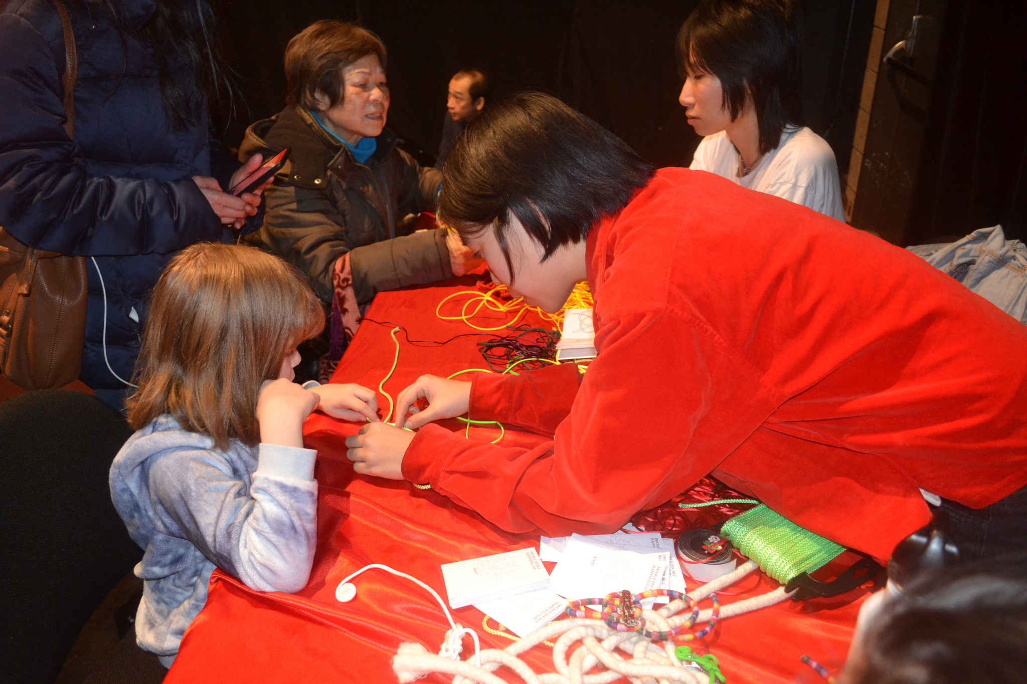 Children and artwork at Lunar New Year event