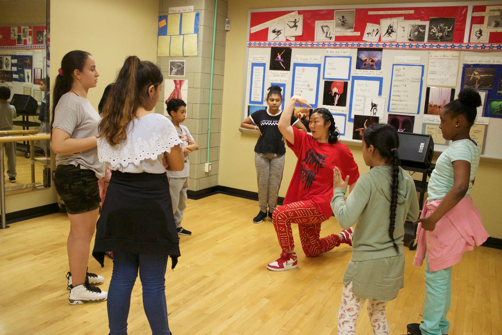 Youth dance class in studio