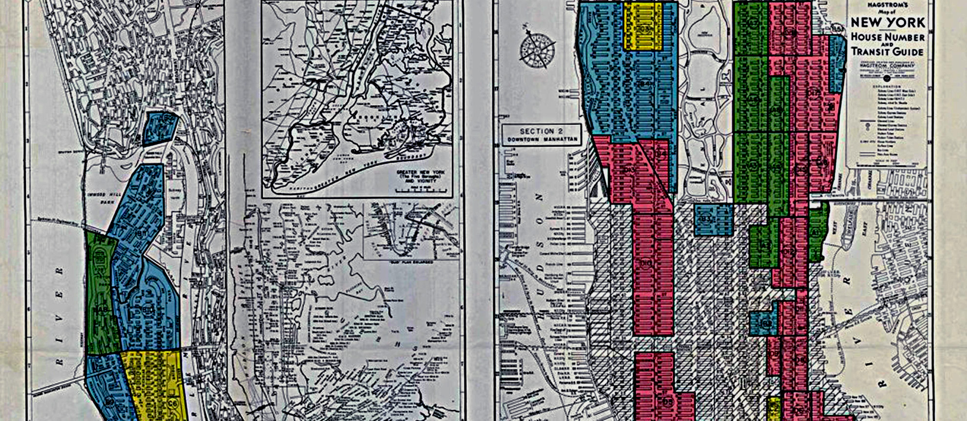 Vintage redlining map of New York City