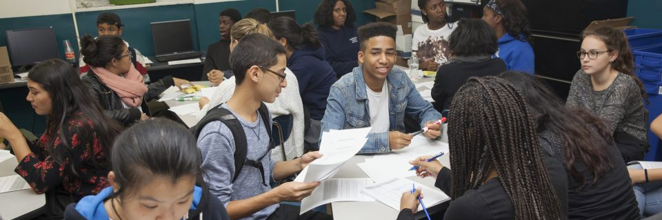 High school students socializing