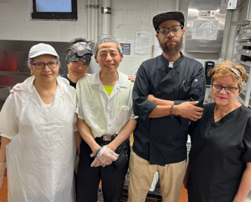 The Older Adult Center's five-person kitchen team.